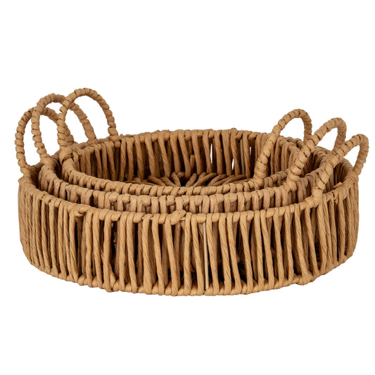 Large Loop Handle Set of 3 Round Trays