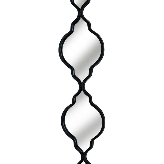 Black Quarterfoil Decorative Hanging Mirror