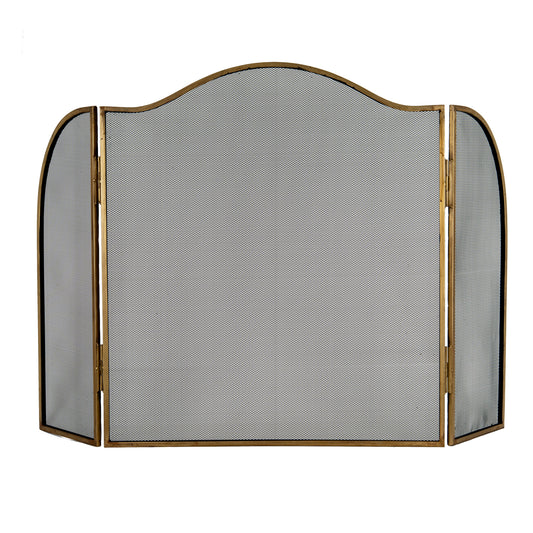 Antiqued Brass Large Fire Screen