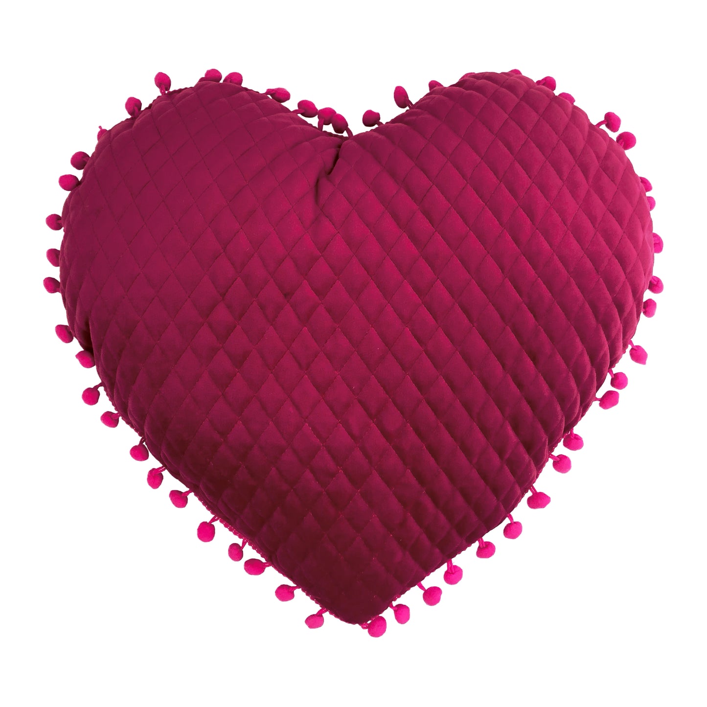 LARGE HEART POM POM CUSHION HPNK