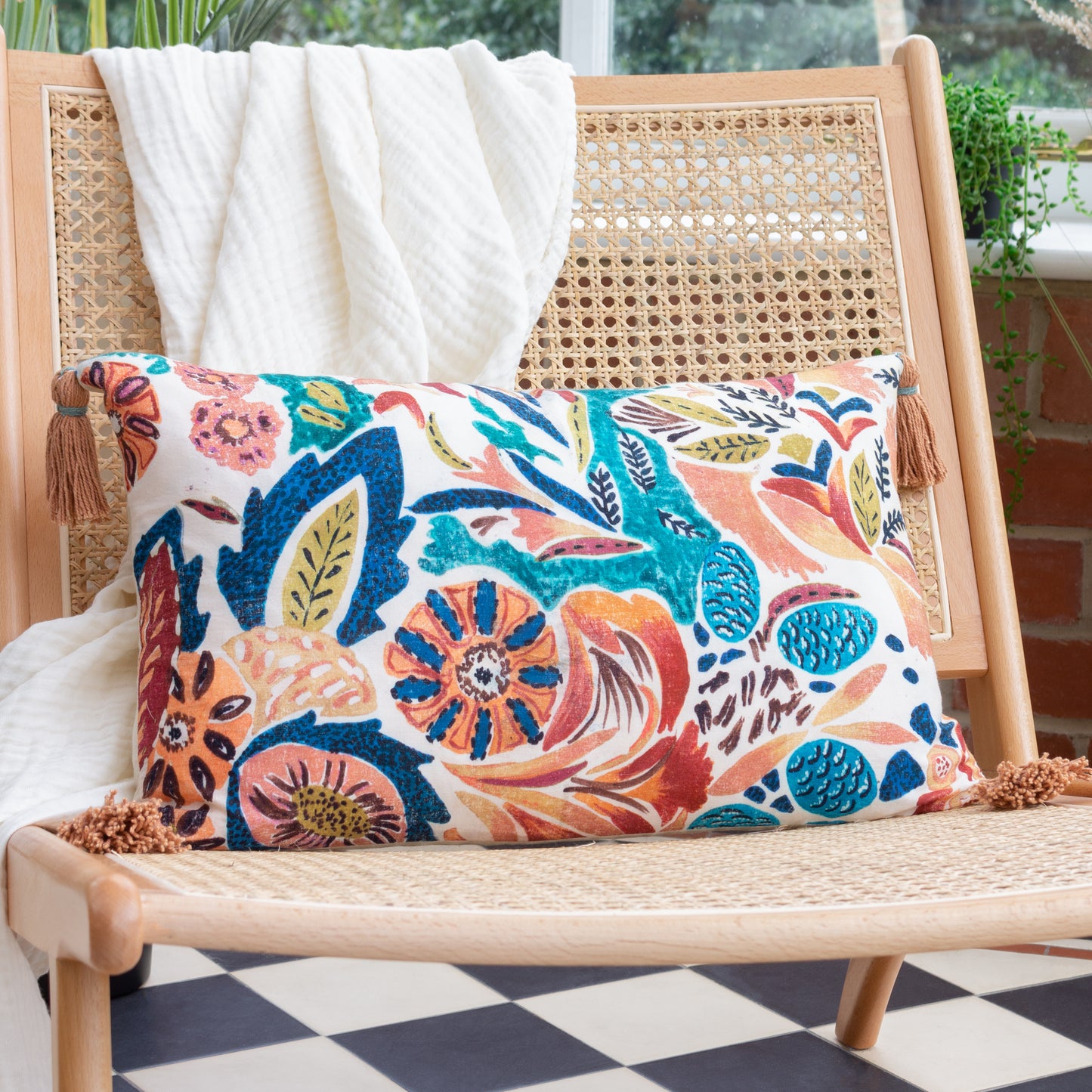 AQUESS 30X50 CUSHION CASE MULTI/CORAL
