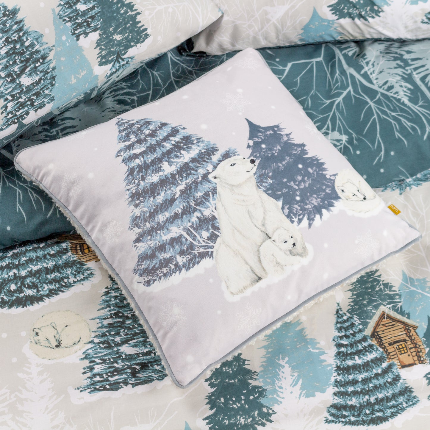 ARCTICUS POLAR BEAR 45X45 CUSHION CASE BLUE