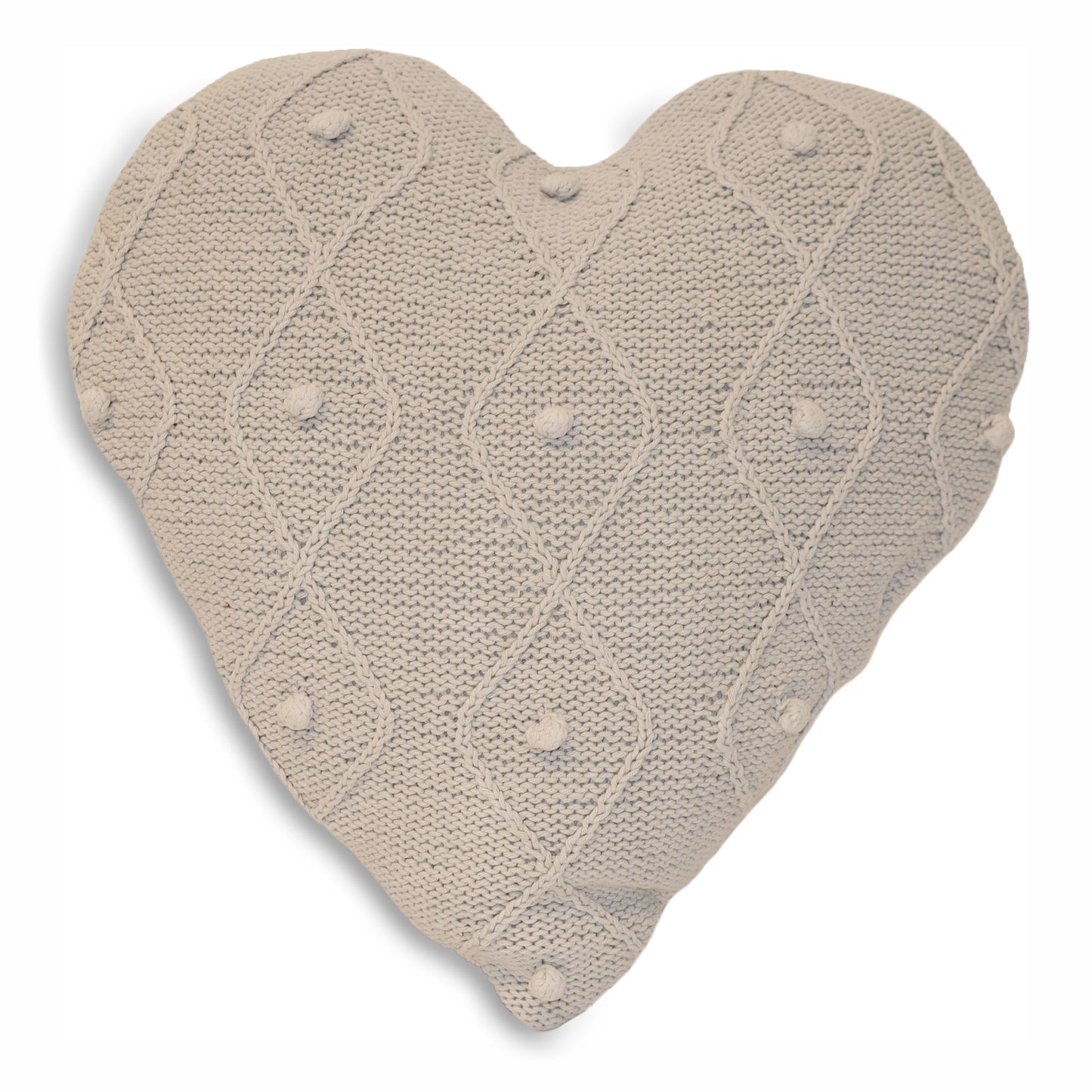 ARGYLL HEART CUSHION CASE LGT GREY