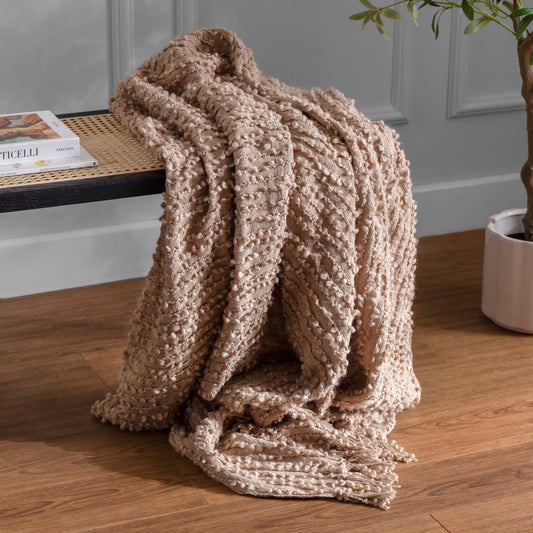 ARVO BOUCLE YARN THROW 130X180 PLASTER