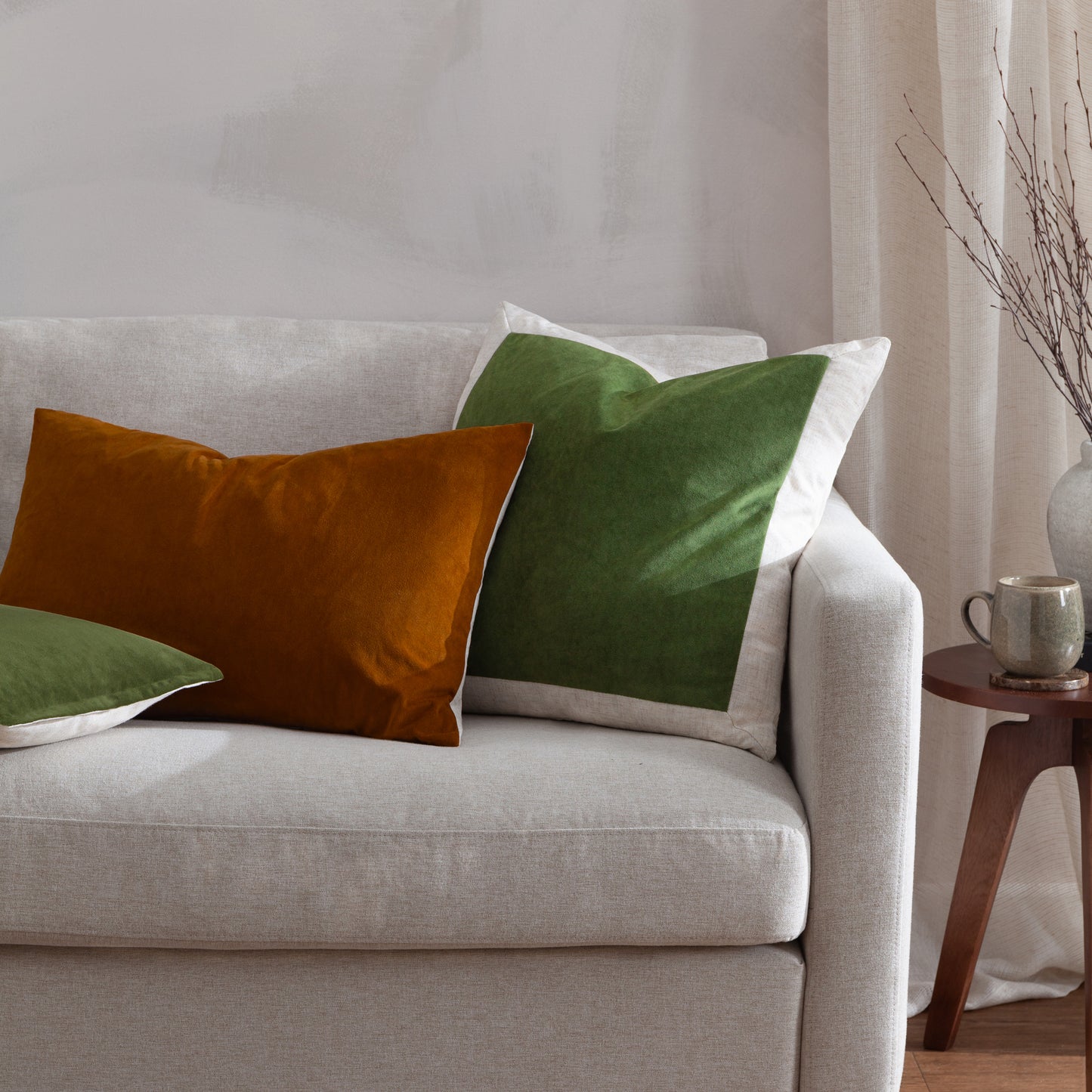 AUDEN 50X50 CUSHION CASE OLIVE OIL