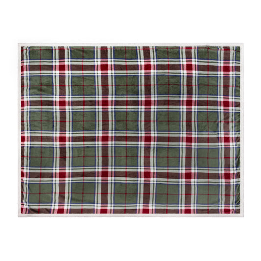 BRAEMAR SHERPA 140X180 THROW BERRY/PINE