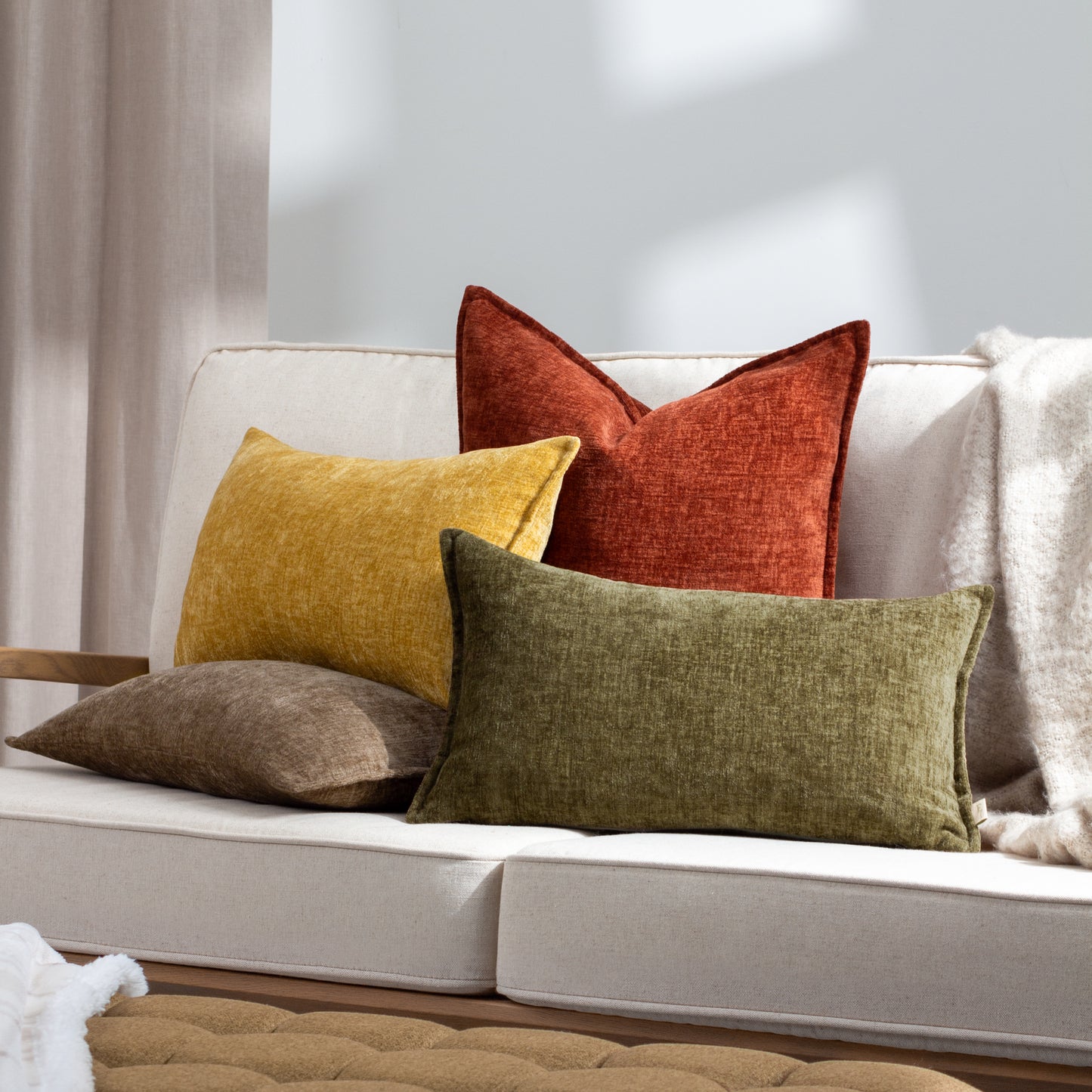 BUXTON 50X50 CUSHION CASE BURNT ORANGE