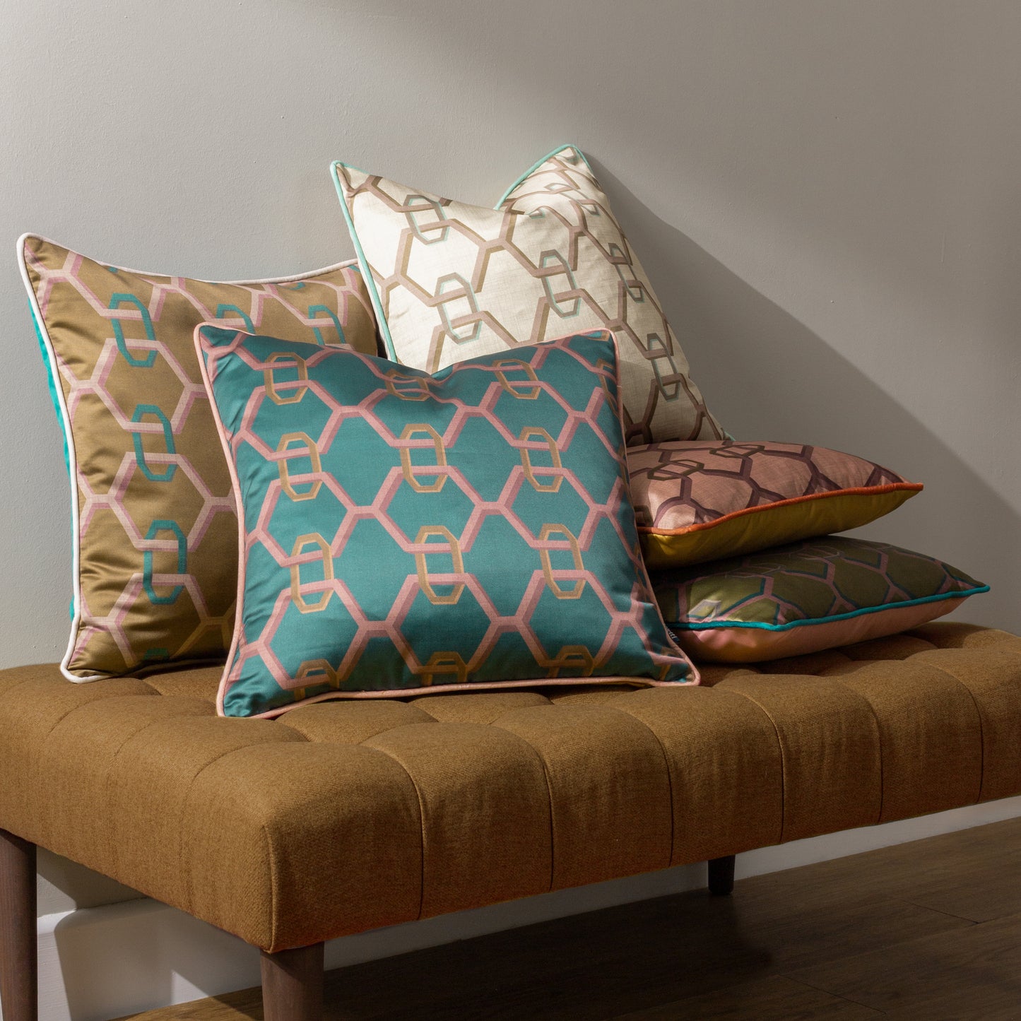 CARNABY CHAIN 45X45 CUSHION CASE IVORY