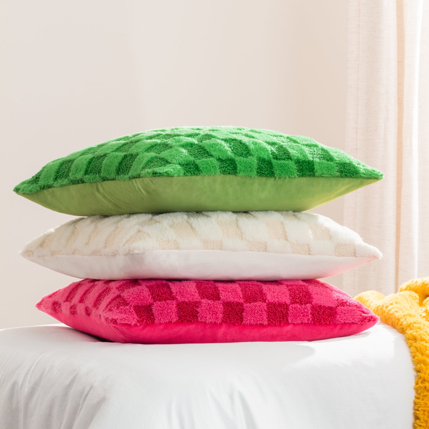 CHECK IT BOUCLE 45X45 CUSHION CASE DREAMY CREAM