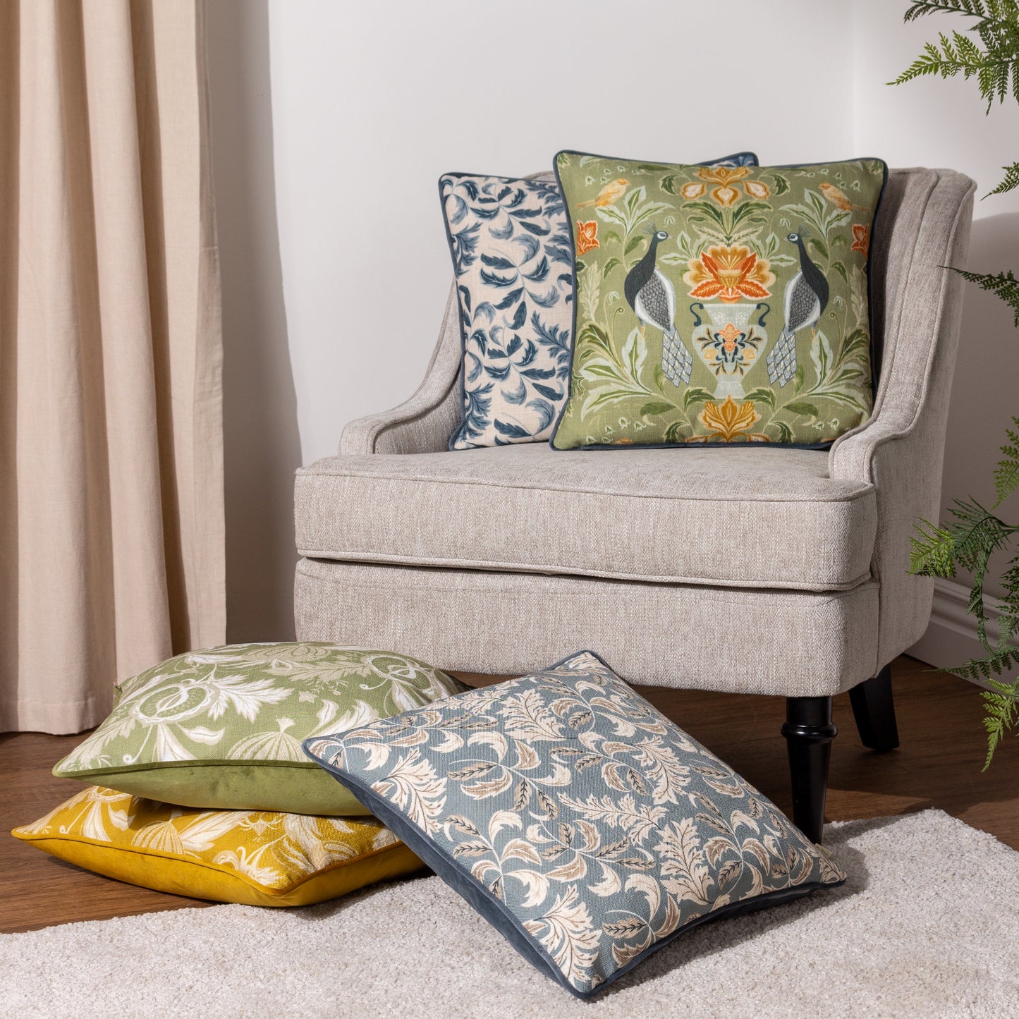 CHATSWORTH HEIRLOOM 43X43 CUSHION CASE OLIVE