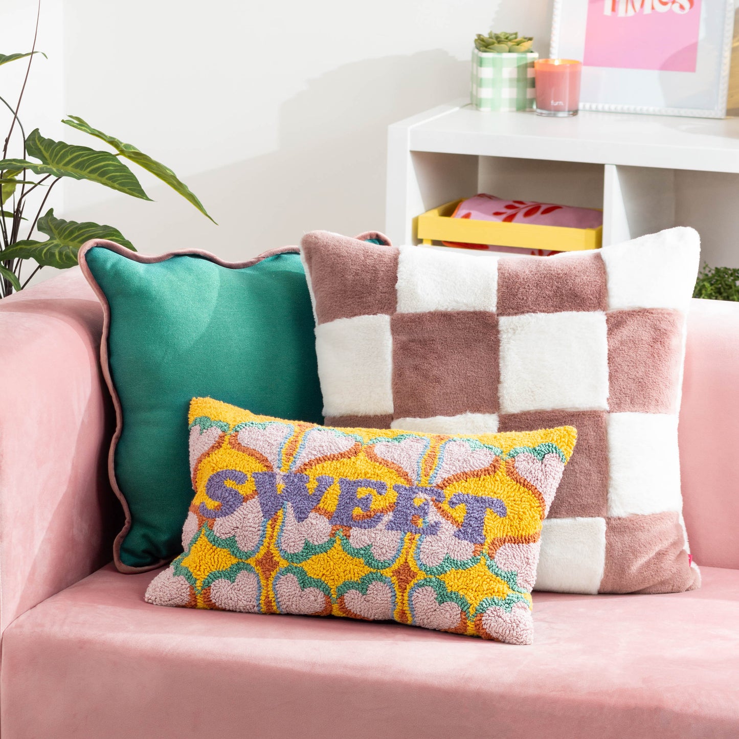 COZEE CHECK 50X50 CUSHION CASE PINK