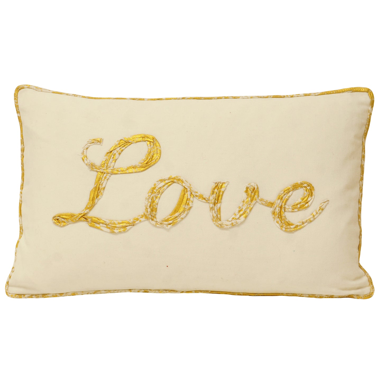 CHRISTMASTIDE LOVE 30X50 CUSHION CASE GOLD