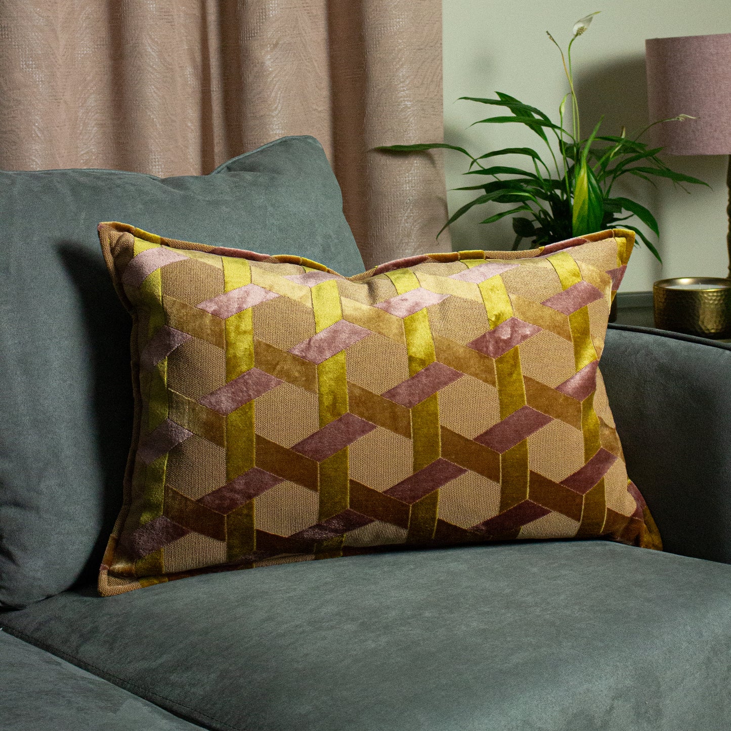 DELANO 40X60 C/CASE OCHRE/BLUSH