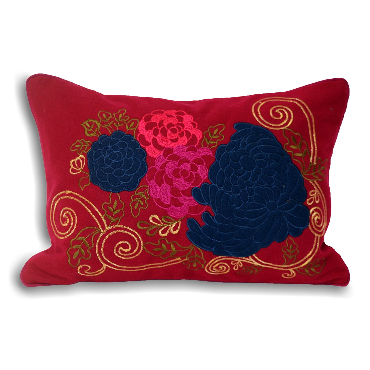 EMILIA CUSHION CASE 35X50 DAMSON/BLUE