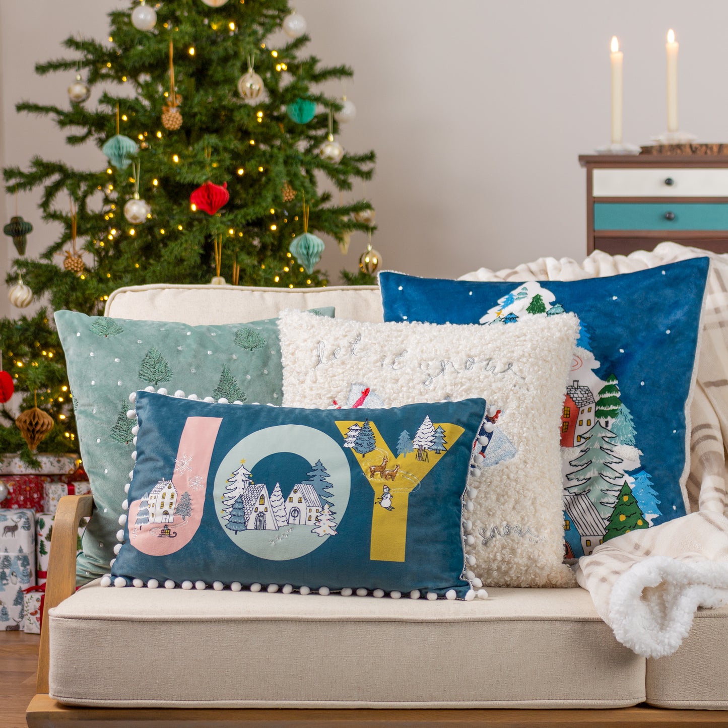 EVERGREEN CLASSIC TREE 43X43 CUSHION CASE GREEN