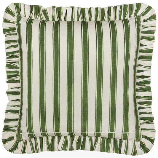 FEEONI RUFFLE 43X43 CUSHION CASE WILLOW GREEN