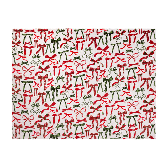 FESTIVE BOWS 140X180 THROW BERRY/PINE