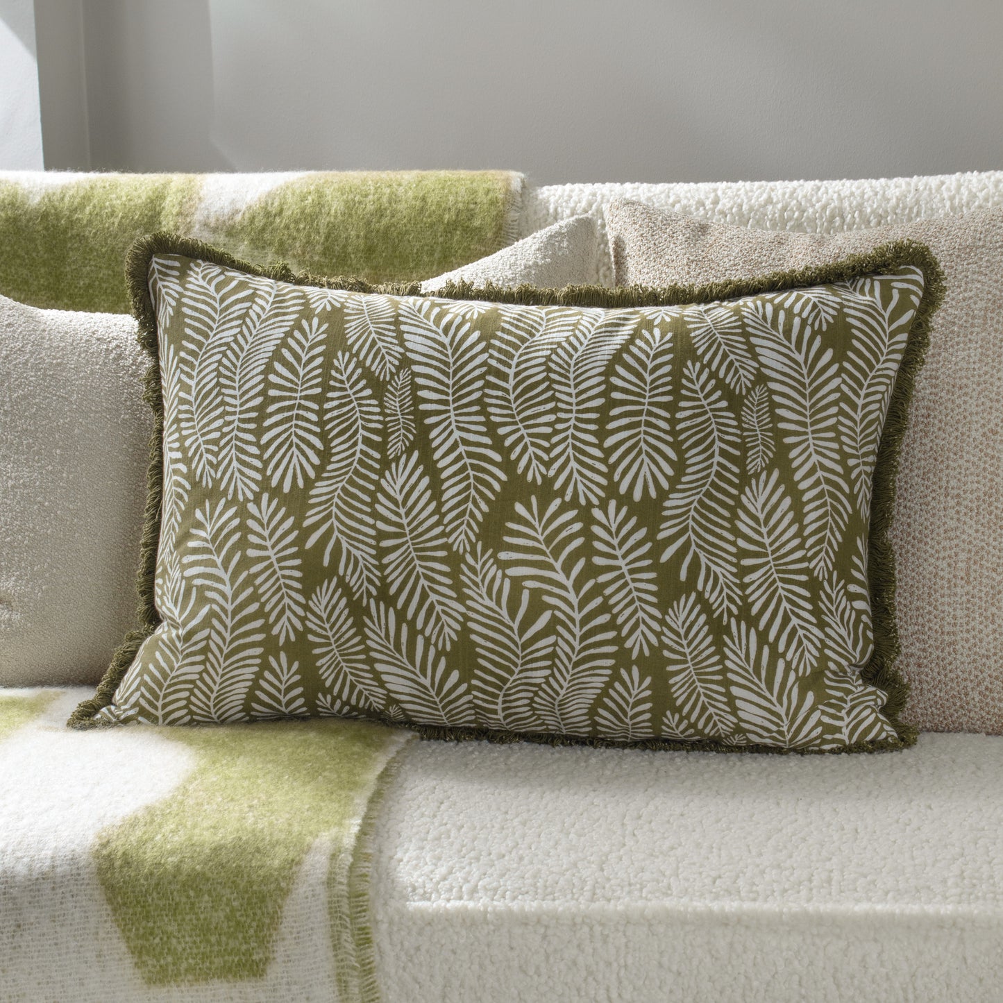FROND 40X60 CUSHION CASE OLIVE