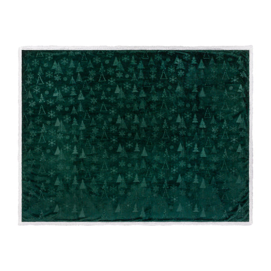 FESTIVE TIME SHERPA 140X180 THROW EMERALD