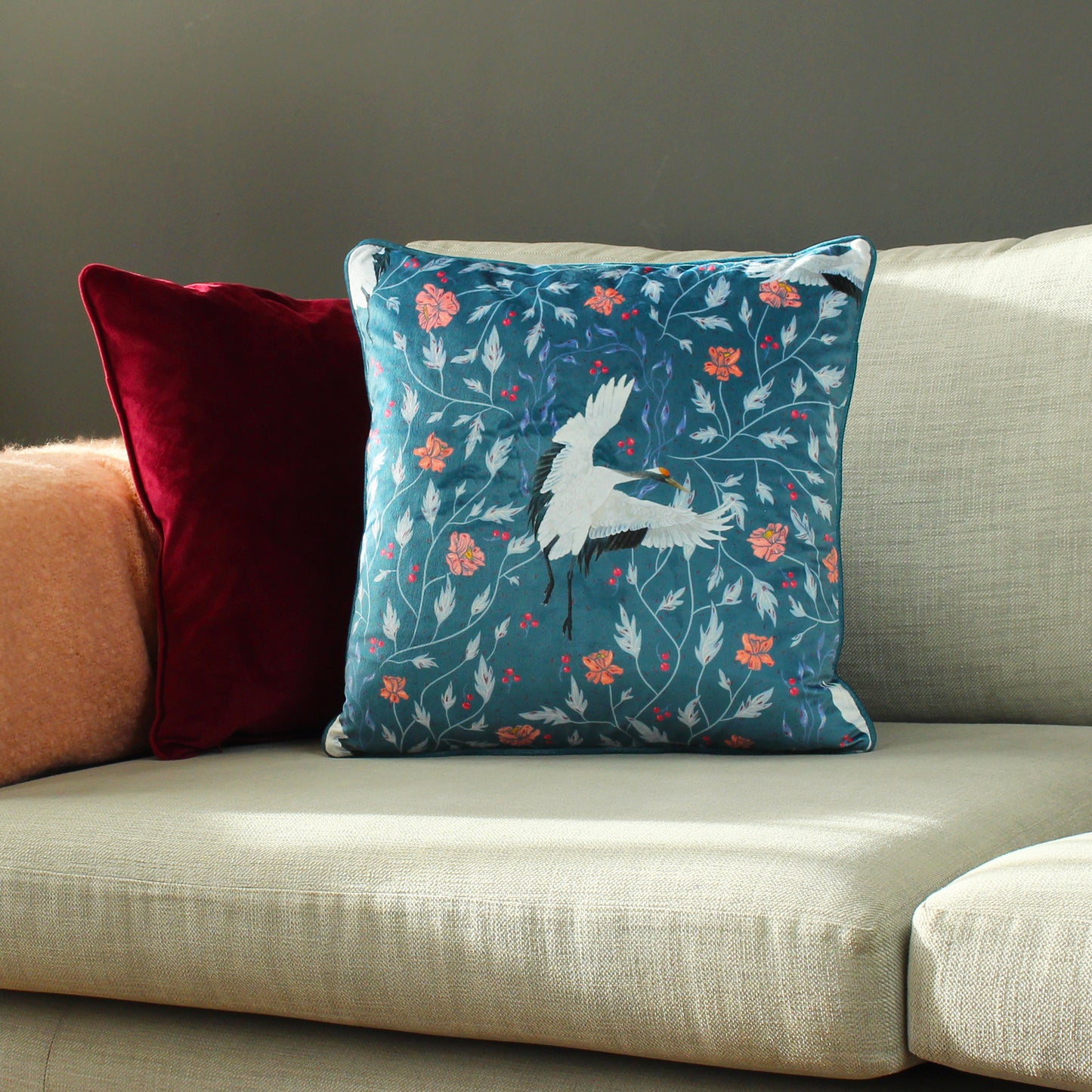 GEORGIANA 45X45 CUSHION COVER SLATE BLUE