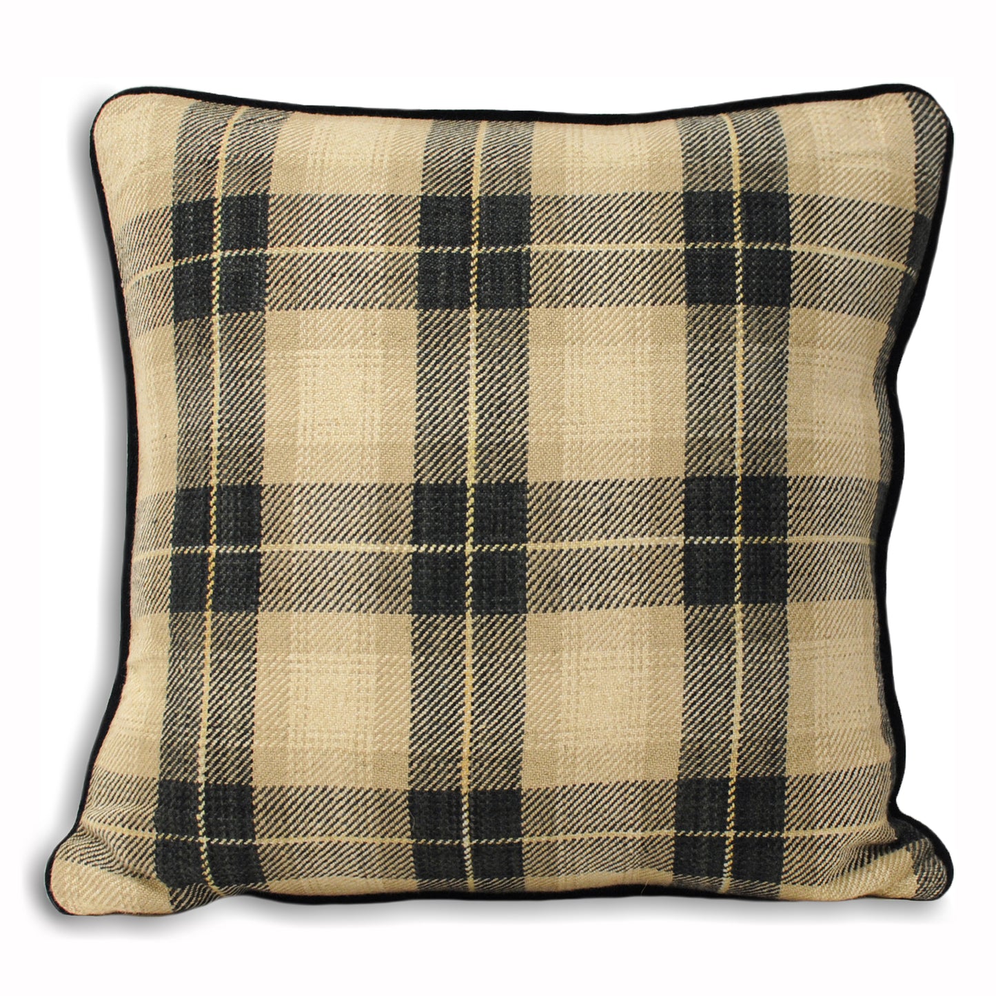 HAREWOOD CHECK CUSHION CASE 43X43 BLAC