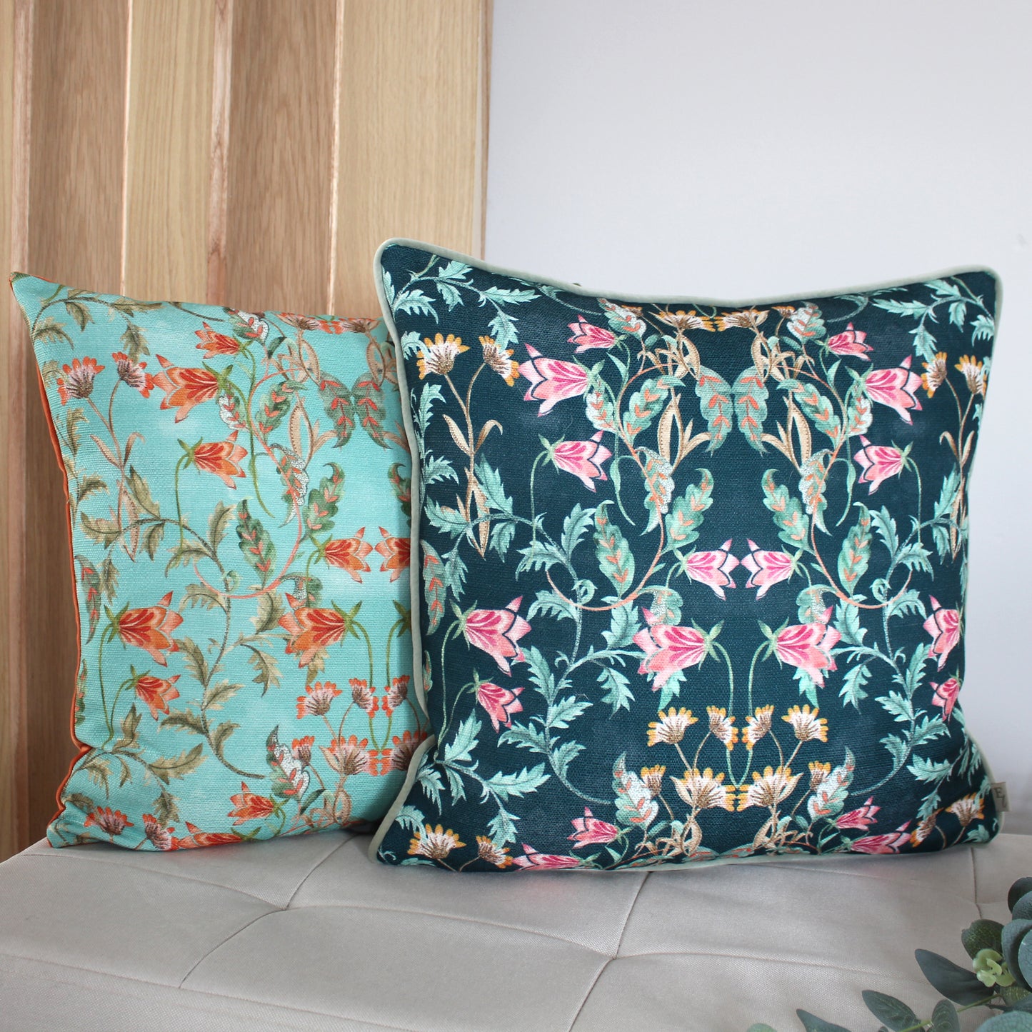 HERITAGE BELL FLOWERS 43X43 CUSHION CASE LARCHMERE