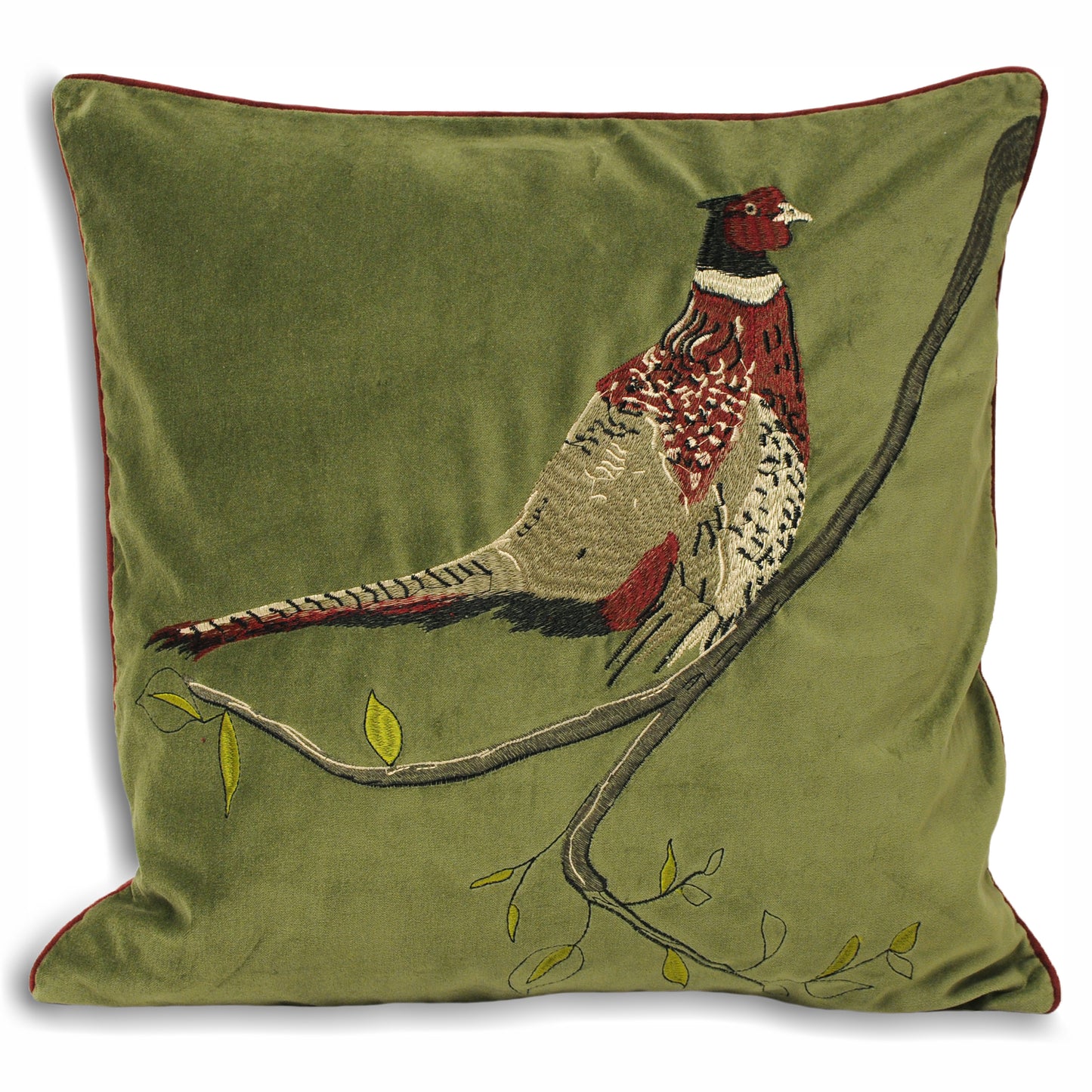 H/VELVET 45X45 C/C PHEASANT GREE