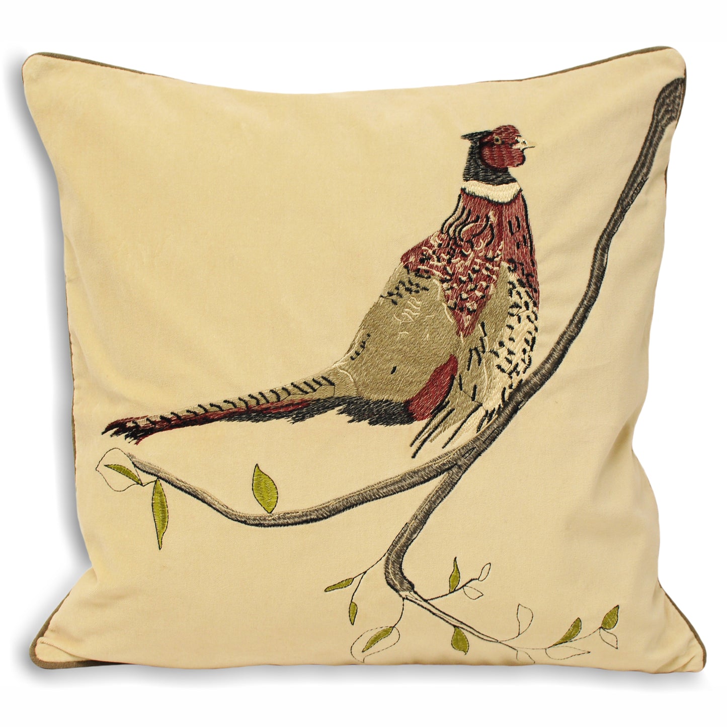 H/VELVET 45X45 C/C PHEASANT NAT