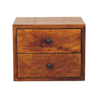 Solis 2 Drawer Chestnut Wall Mounted Nightstand | Bedside Table