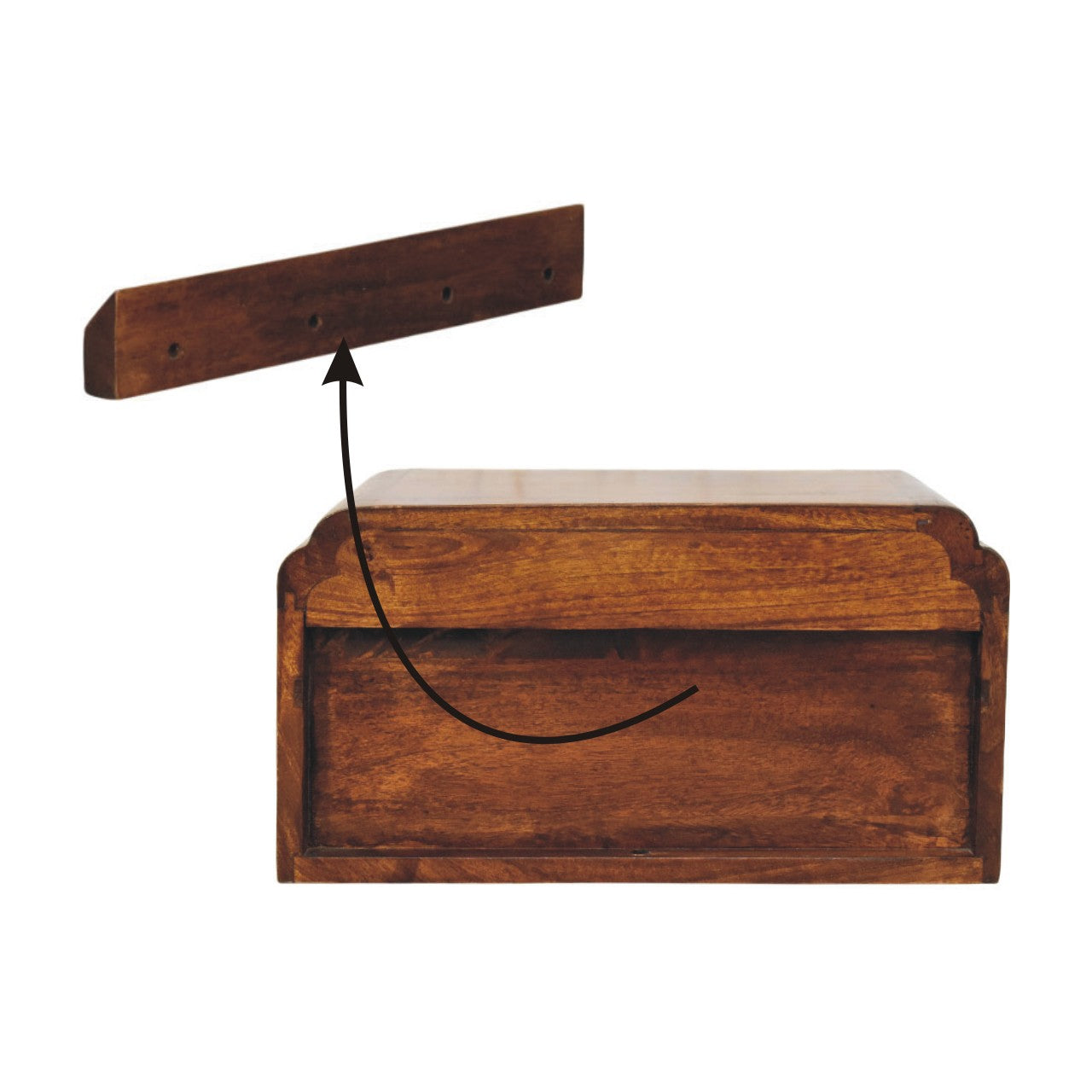 Avora Wall Mounted Chestnut Bedside