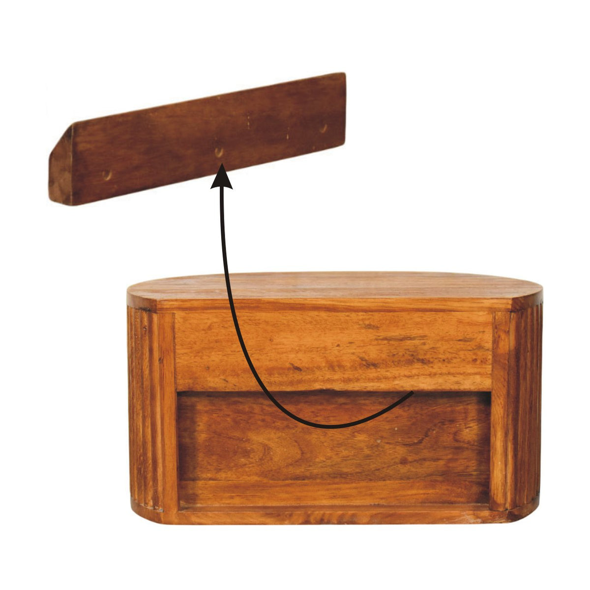 Oval Wall Mounted Nightstand | Bedside Table