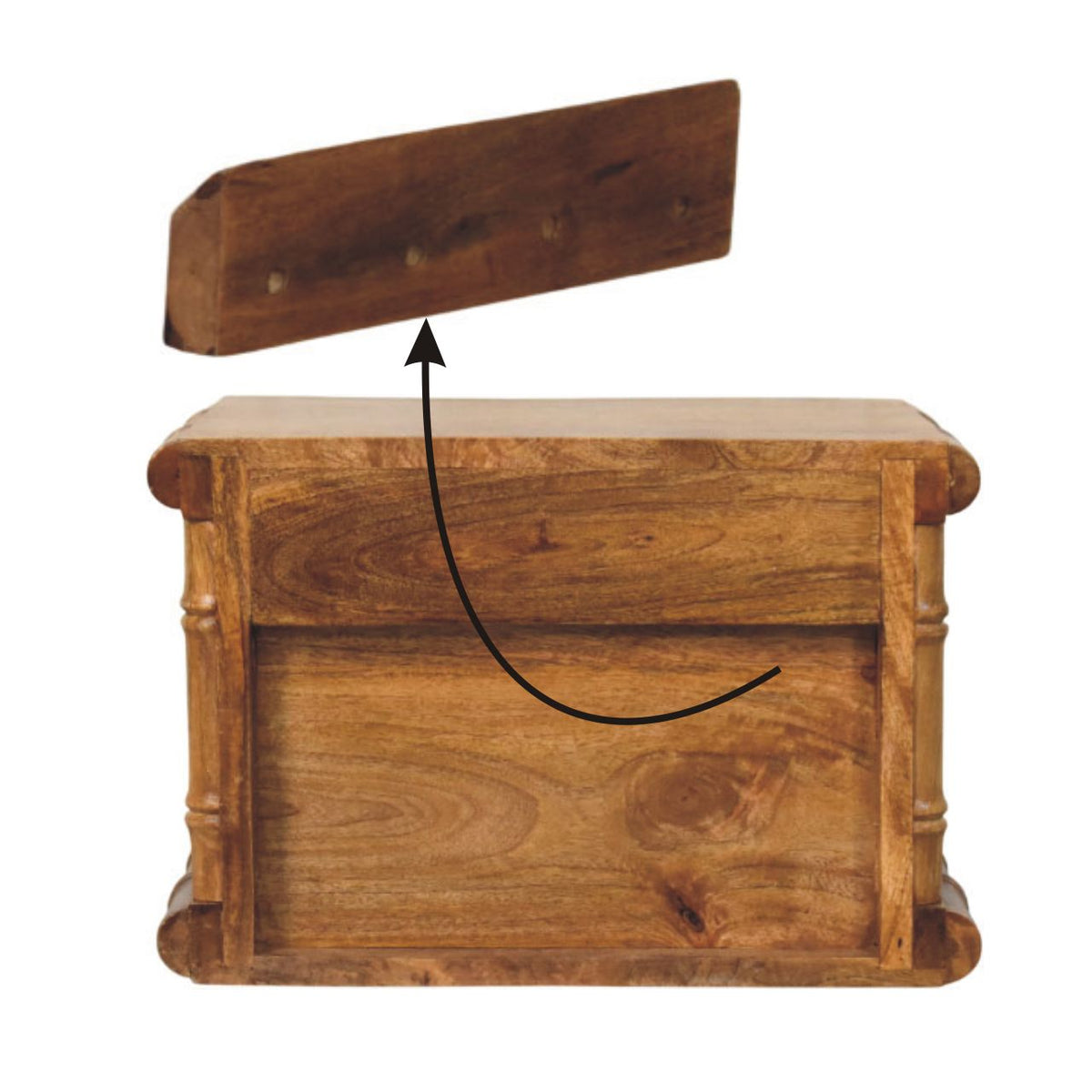 Bamboo Bedside Table in Amber Oak Finish | Nightstand