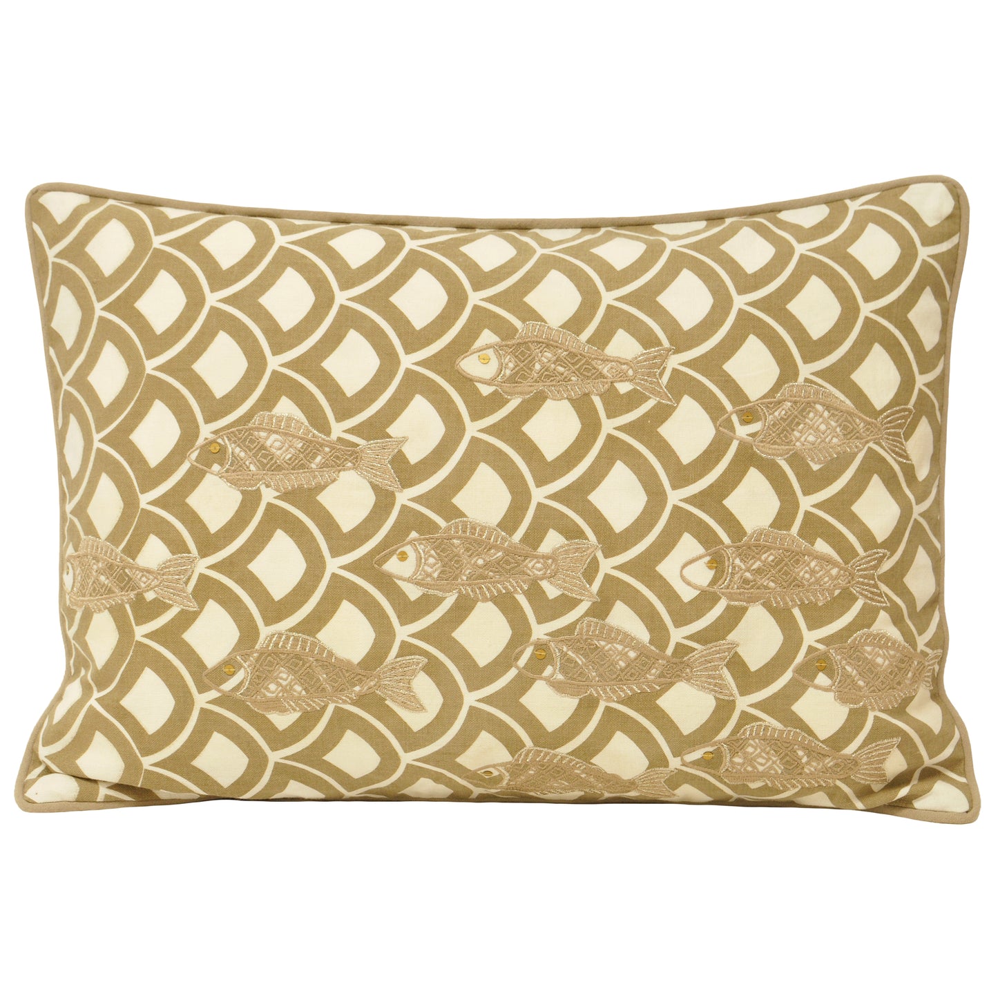 IONIA FISH 35X50 CUSHION CASE D/WOOD