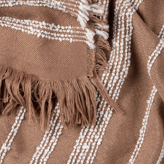 JOUR LINEAR WOVEN THROW 130X180 BAKED CLAY