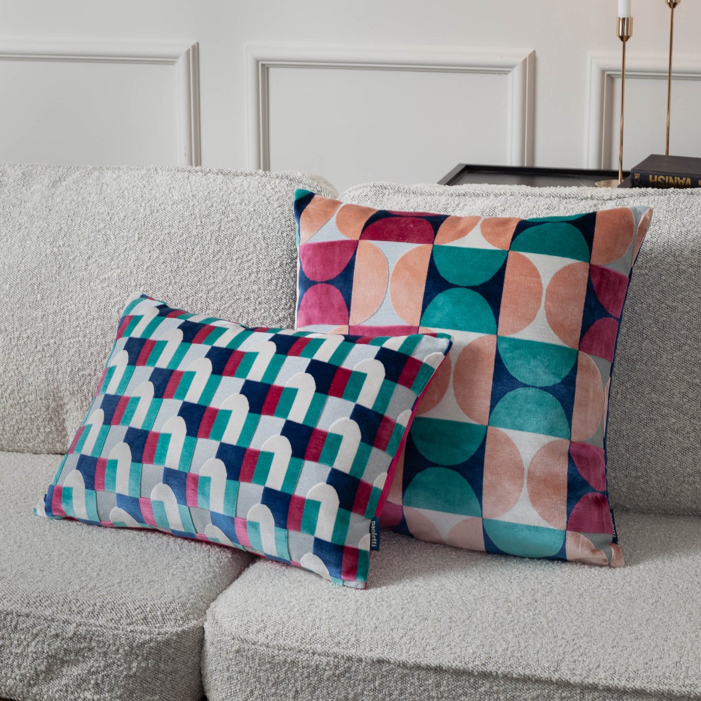 KEELA 35X50 CUSHION CASE MAGENTA/BLUE