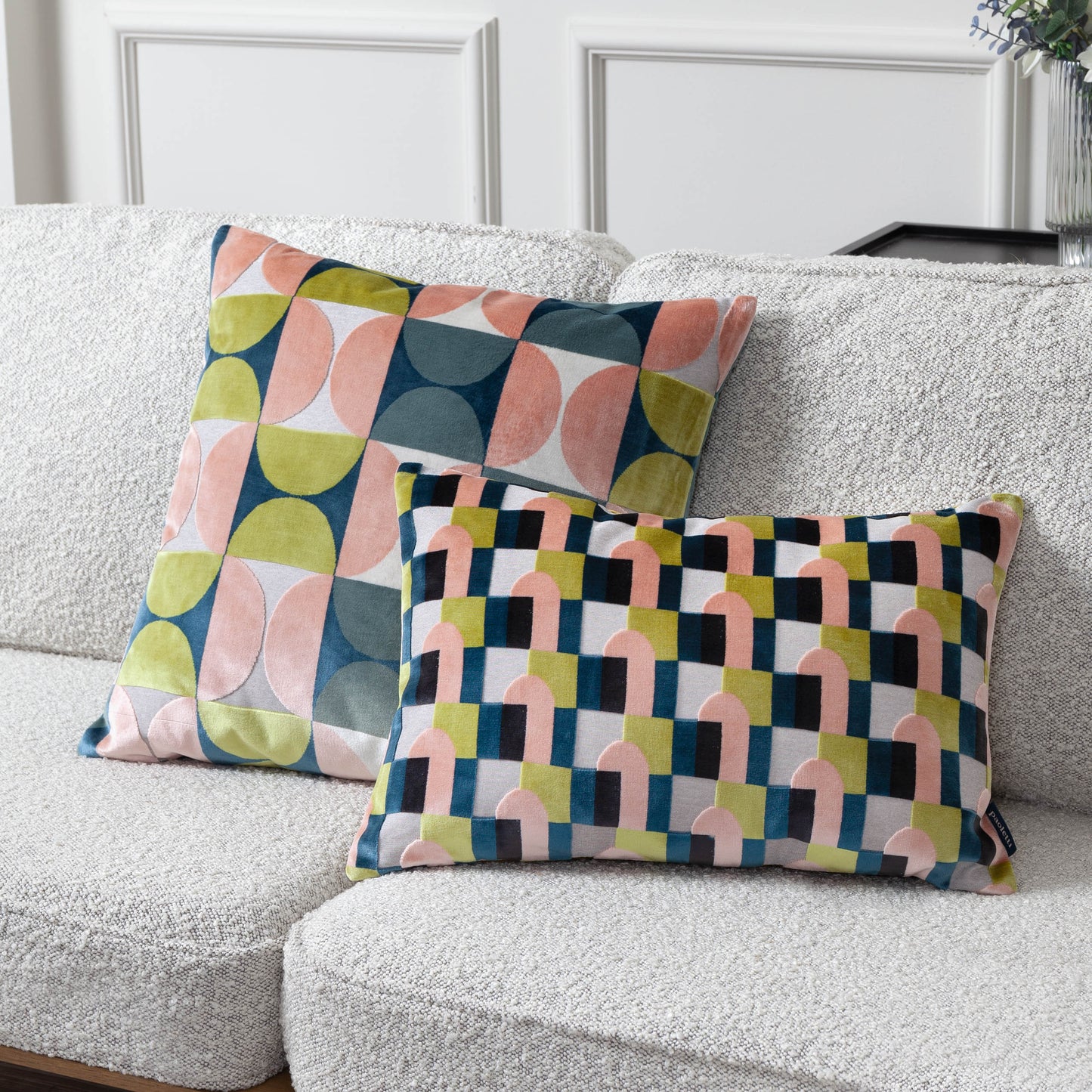KEELA 35X50 CUSHION CASE PINK/AVO GREEN