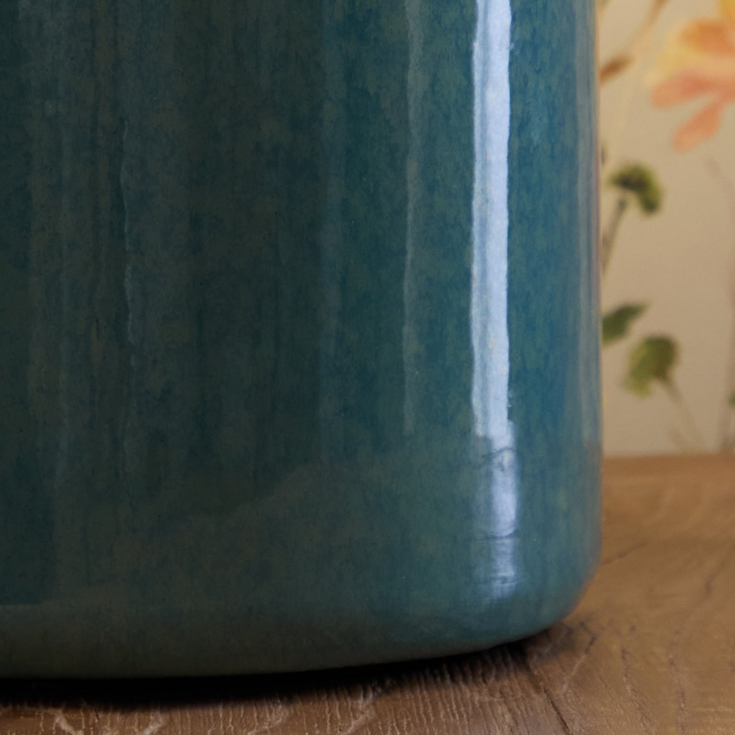 ELSPETH TABLE LAMPBASE AQUA/AZIMA EVA 40CM LAMPSHADE INDIGO