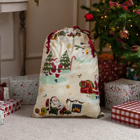 JOLLY SANTA CHRISMTAS SACK/STOCKING BUNDLE MULTI