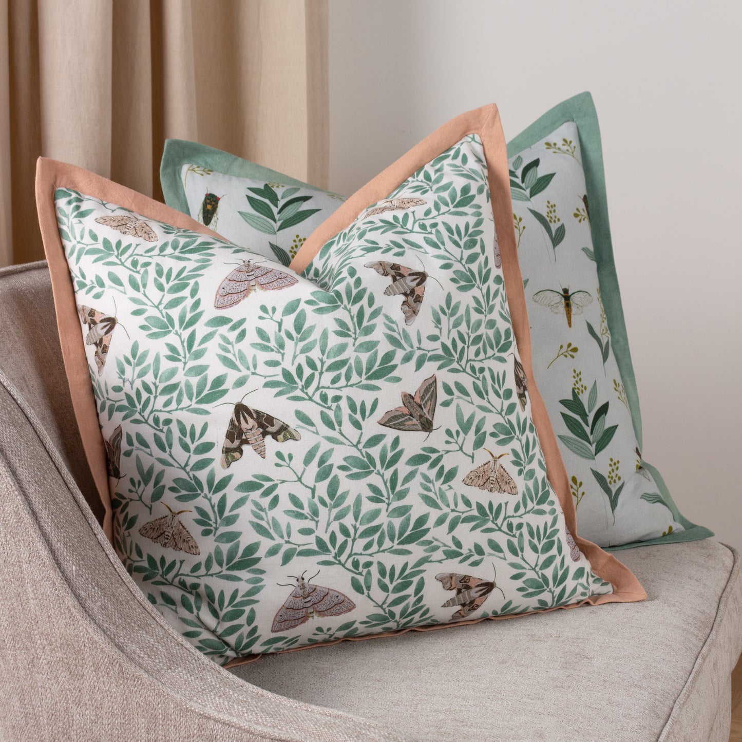 LACE WING 50X50 CUSHION CASE SAGE