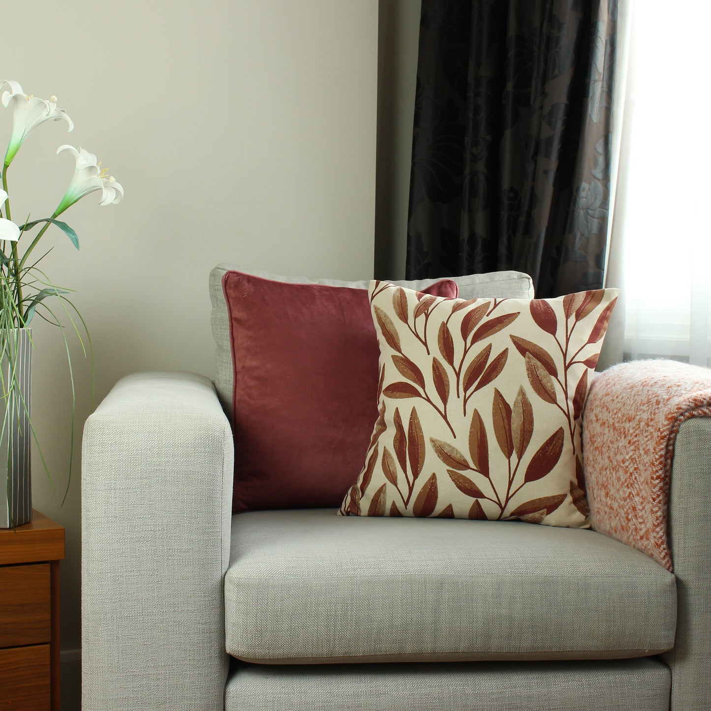 LAUREL 45X45 CUSHION COVER RUST