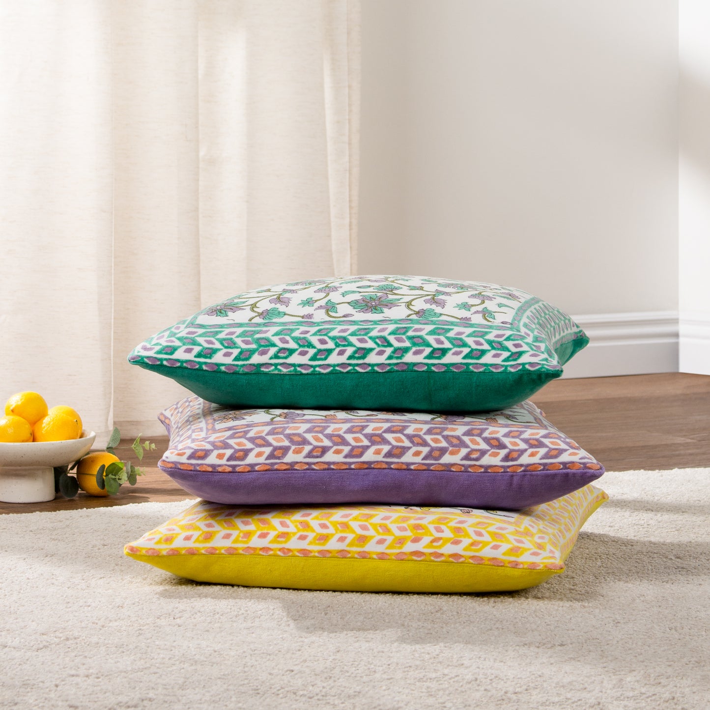 MENTERA 50X50 CUSHION CASE OASIS GREEN/LILAC