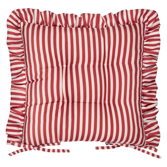 MILLIE RUFFLE 2 PACK 40X40 SEAT PADS RED