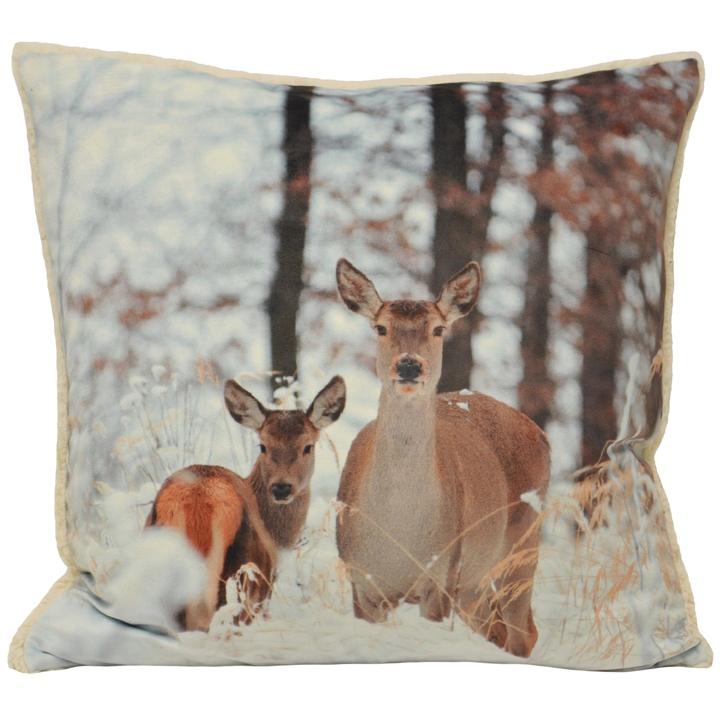 MOTHER AND FAWN CUSHION CASE 50X50 CRE