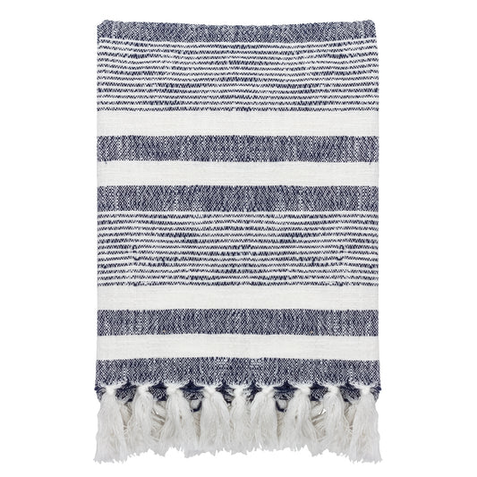 NEELA STRIPE 130X180 THROW NATURAL/NAVY