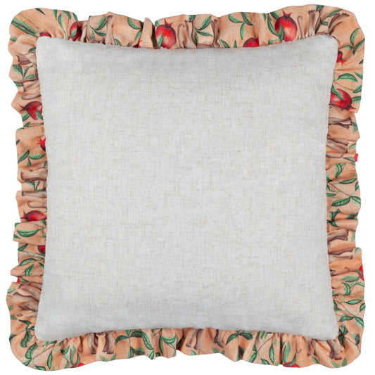 OKARA ELEPHANT AND POMEGRANATE 50X50 CUSHION CASE PEACH/LINEN