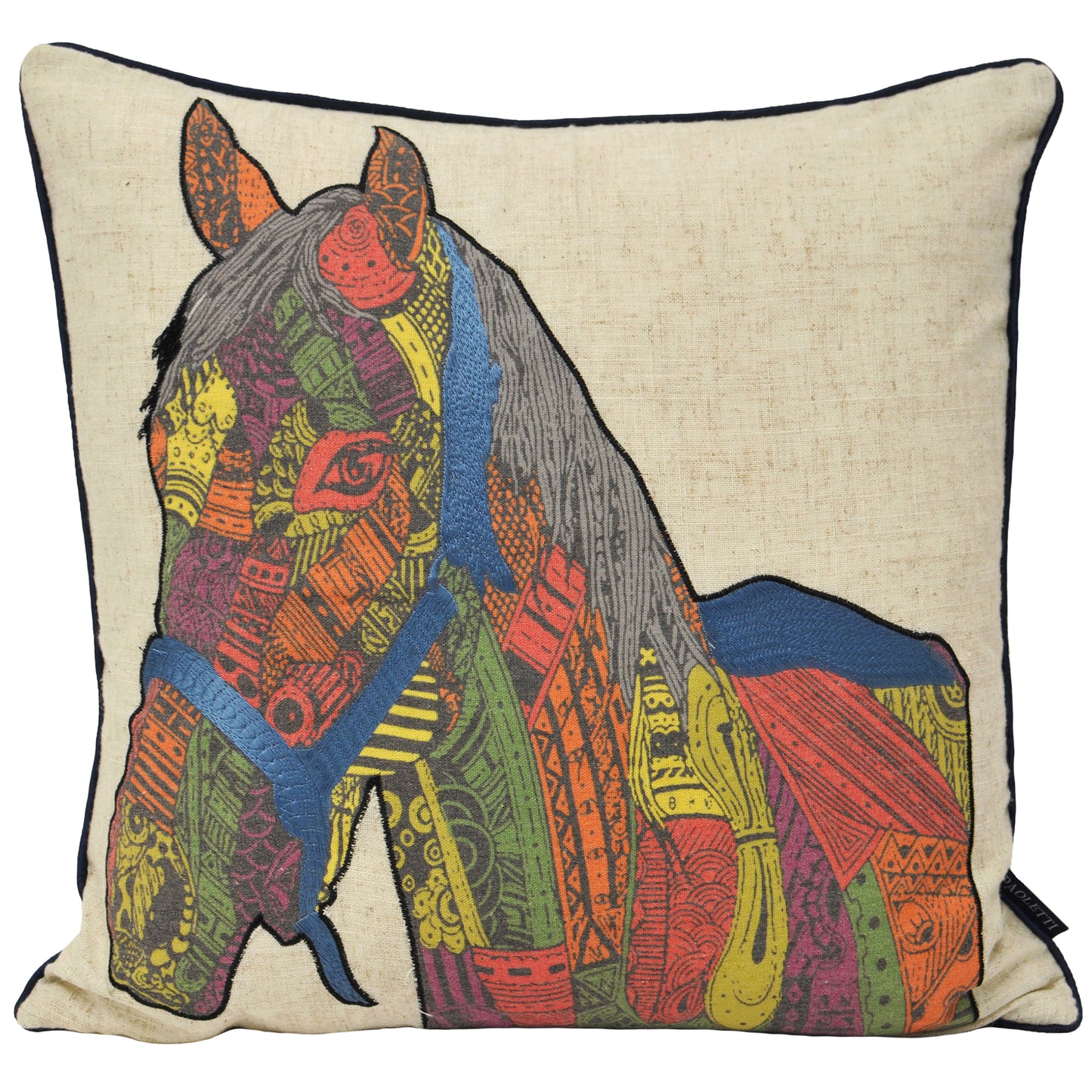 PEKING HORSE CUSHION CASE 45X45 MULTI