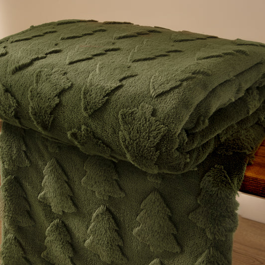 PINES FUR 150X200 THROW FOREST GREEN