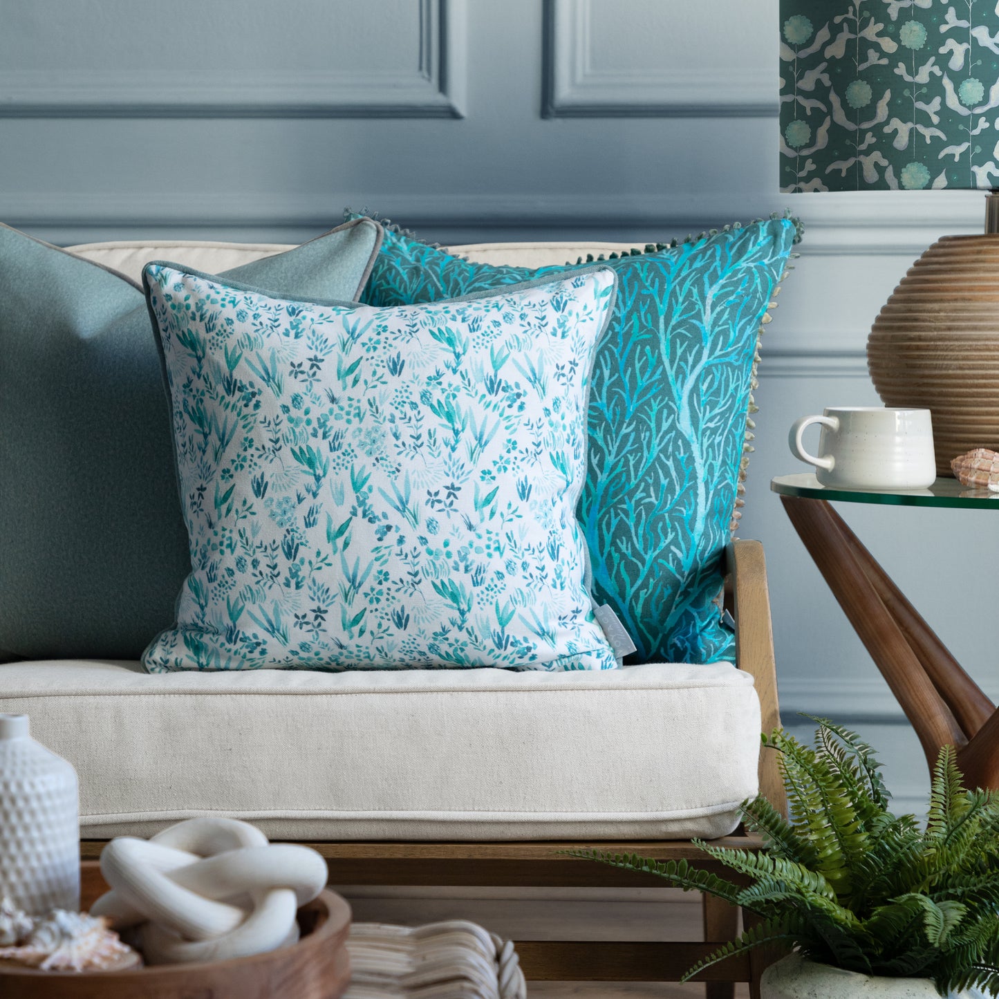 SAANA 43X43 CUSHION CASE TEAL