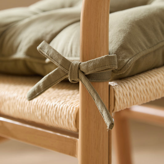 SLUB COTTON 40X40 SEAT PADS MOSS