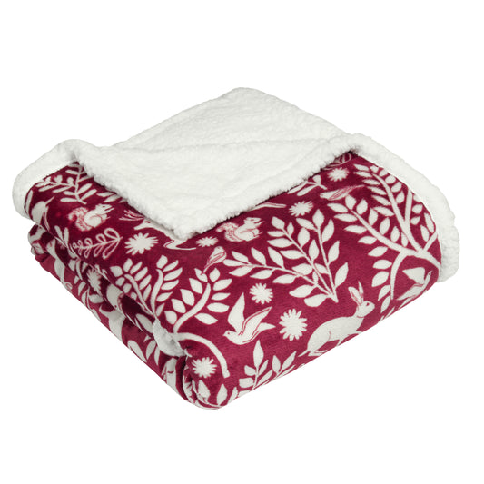 SCANDI WOODLAND 130X150 THROW BERRY
